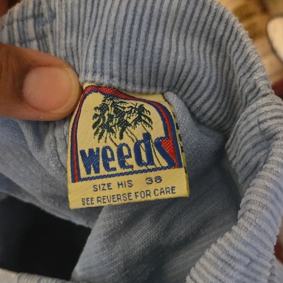 Weeds Vintage Blue High Waist Corduroy Shorts - Picture 2 of 9